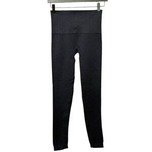 Spanx Look at Me Now Leggings Deep Navy Mid Rise Side Seam Slimming EUC Size M